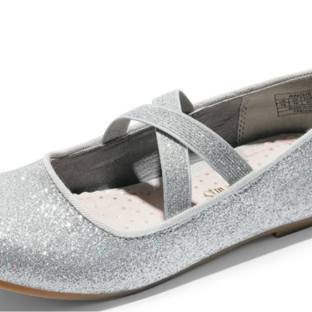 Mary Jane Silver Glitter Dress Shoes